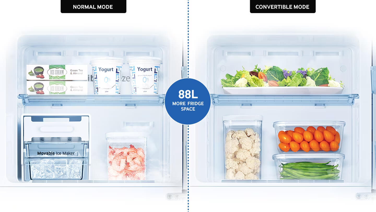 Convertible mode in samsung refrigerator